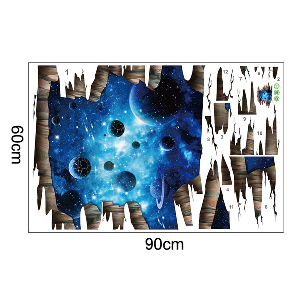 3D Cosmic Space Galaxy Floor Decal