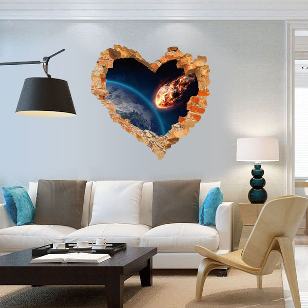 Vivid Broken Heart  Comet Wall Decal