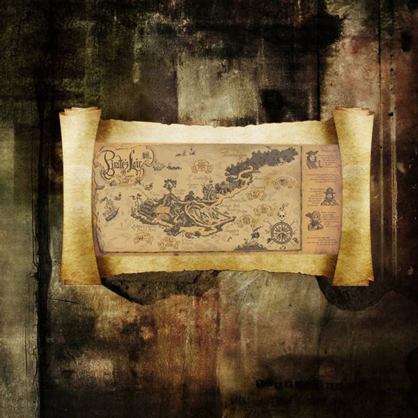 Retro Pirate World Map Wall Decal