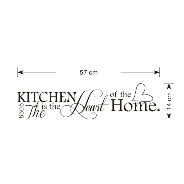 The Kitchen is Heart of Home Quote Decal