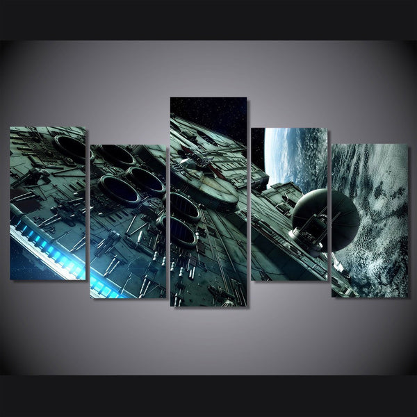 Amazing 5 Piece Millenium Falcon Canvas Art