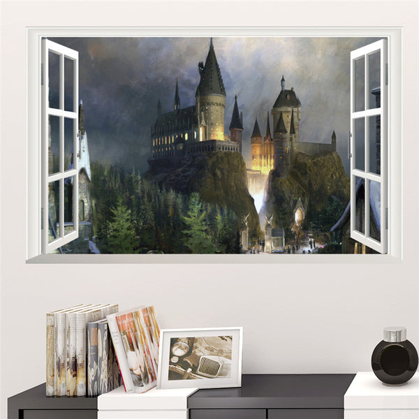 Magic 3D Window Hogwarts Decal