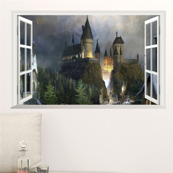 Magic 3D Window Hogwarts Decal