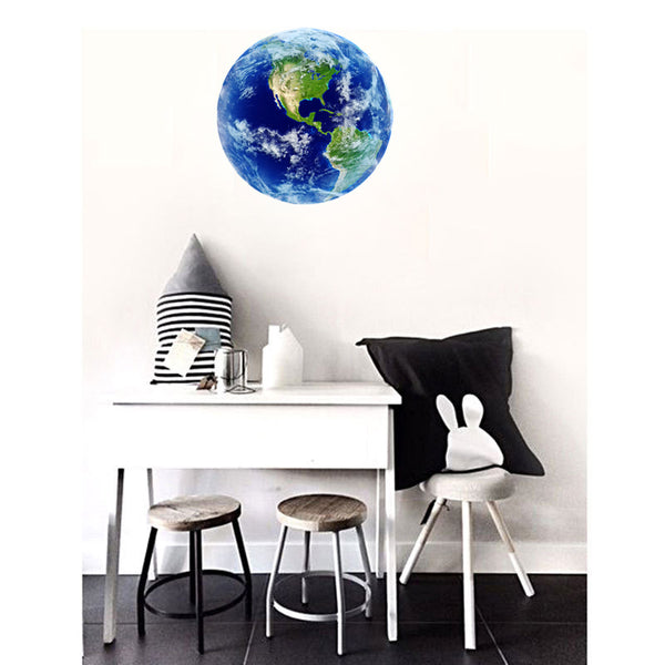 Luminous Blue Earth 3D Wall Decal