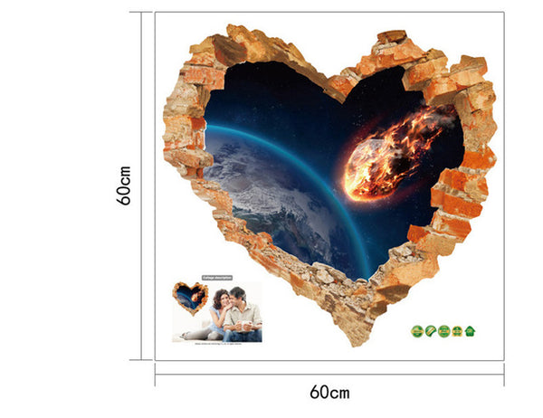 Vivid Broken Heart  Comet Wall Decal