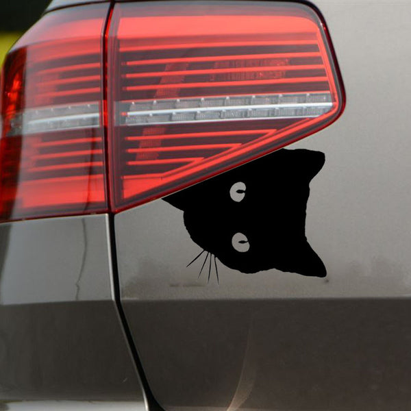 Cool Peering Cat Face Car Decal