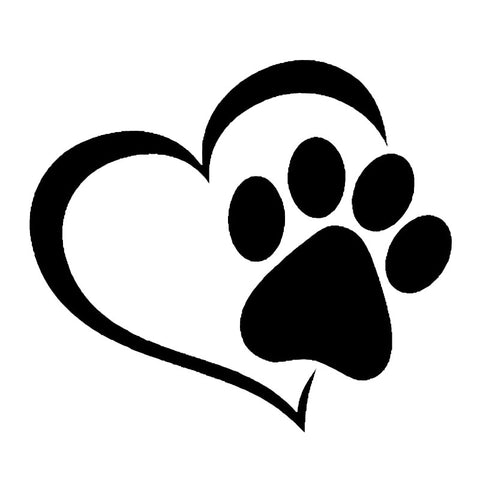 Love The Dog Paw Print Window Decal