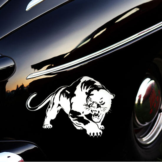 Fiery Wild Panther Car Decal