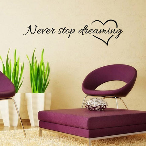 Never Stop Dreaming Removable Wall Art