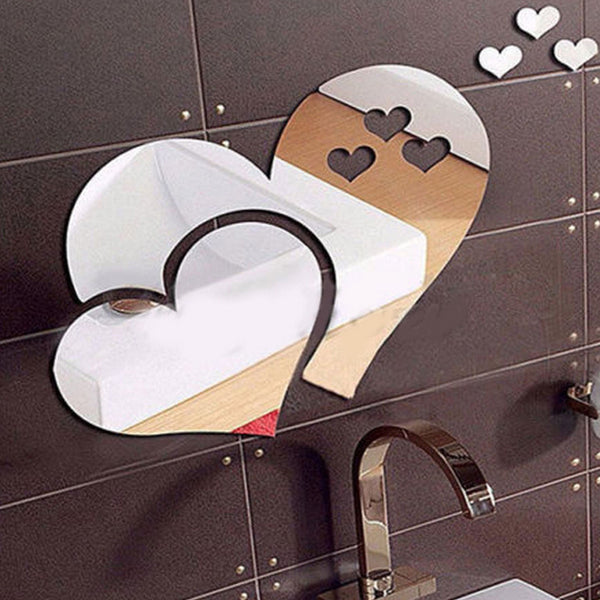 3D Mirror Hearts Decals