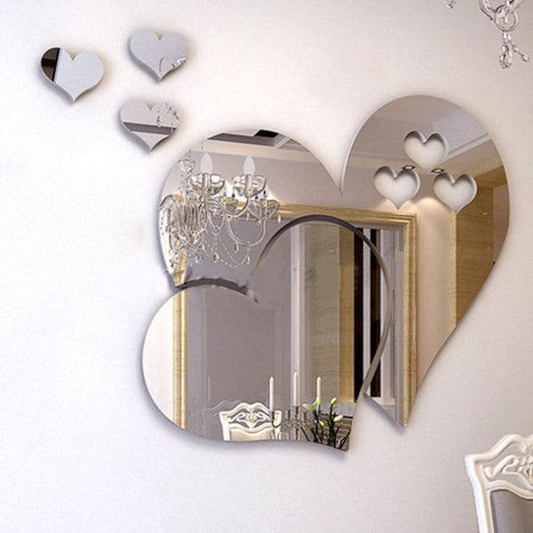 3D Mirror Hearts Decals