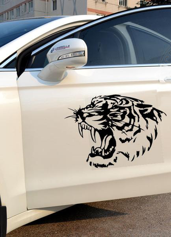 Fierce Tiger Head Roaring Car Decal