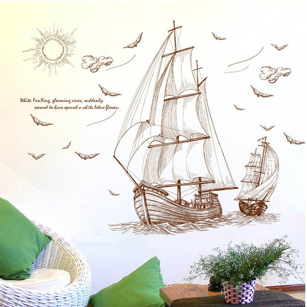 Sailing Pirate Ship Wall Art