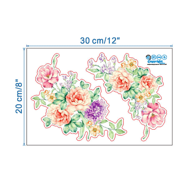 3D Colorful Flowers Wall and Fridge Decal