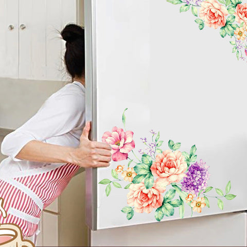 3D Colorful Flowers Wall and Fridge Decal