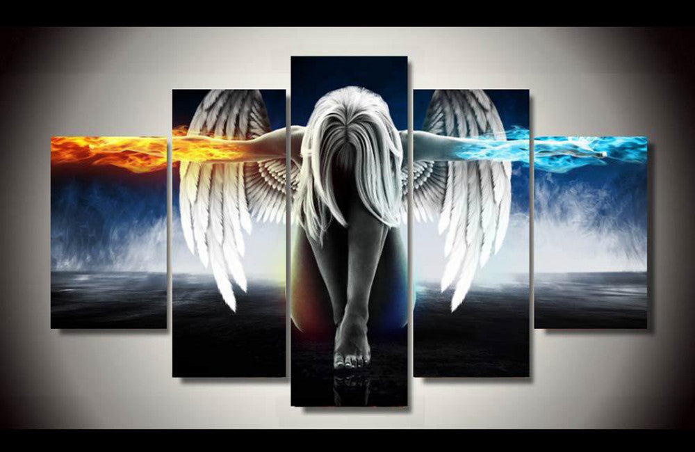 5 Piece Angel Goddess Canvs Art