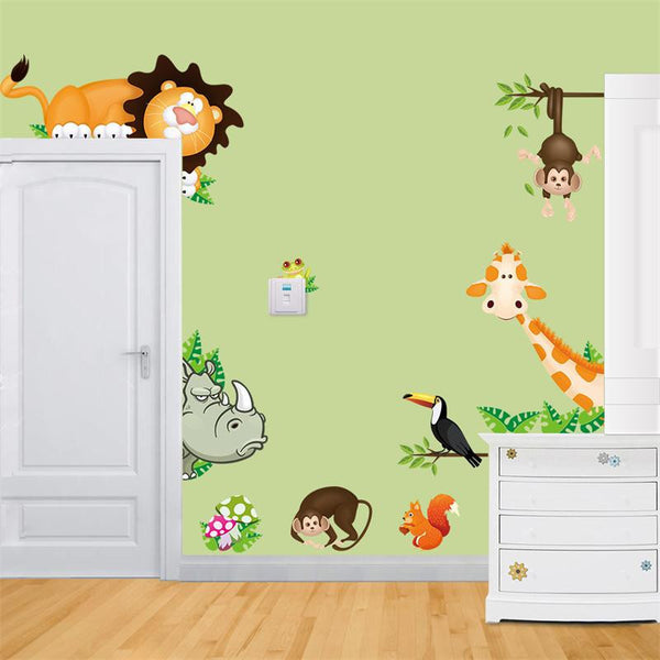 Cute Jungle Forrest Animal Theme DIY Wall Decal