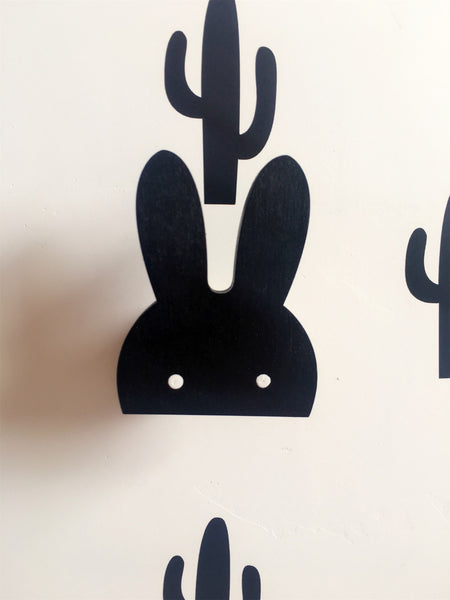 Nordic Style Wooden Rabbit Hook Wall Decoration