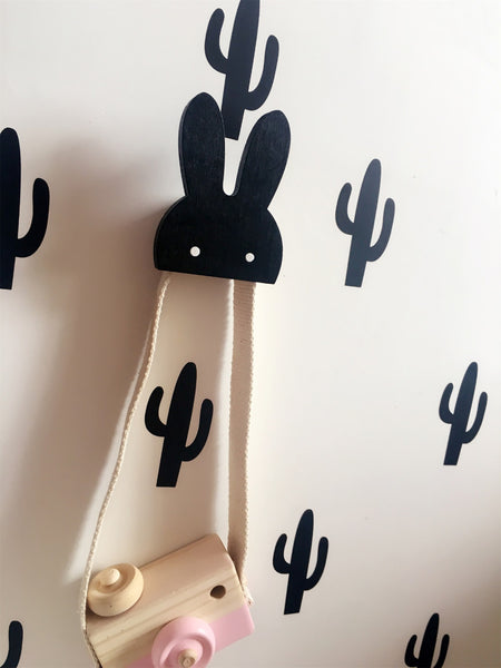 Nordic Style Wooden Rabbit Hook Wall Decoration