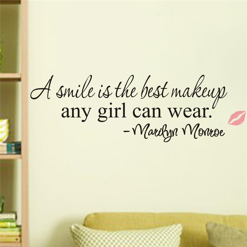 A Smile Is The Best Makeup Marilyn Monroe Quote Decal