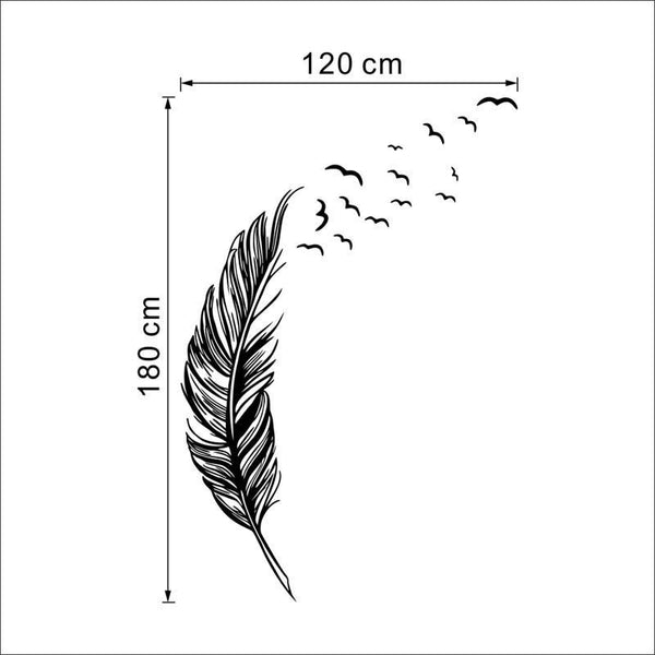 3D Wind Blown Feather Decal
