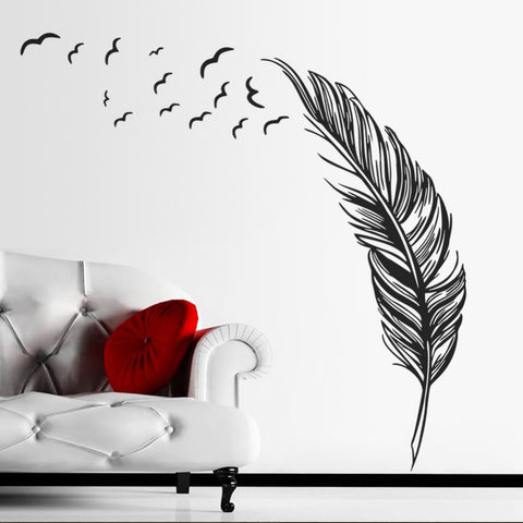 3D Wind Blown Feather Decal