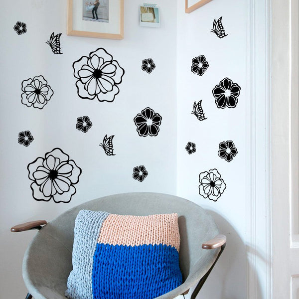 3D Butterflies and Flower Wall Decals - Limited Supply!