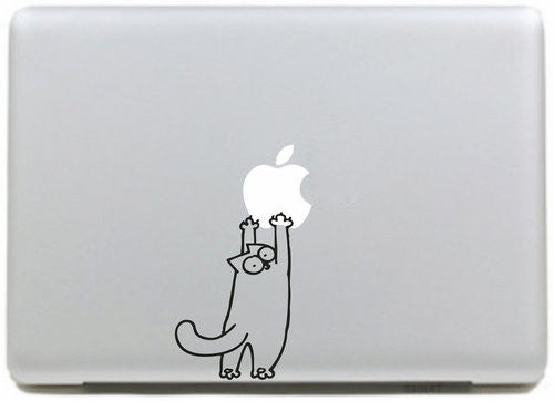 Simon Cat Playing With Apple MacBook Decal