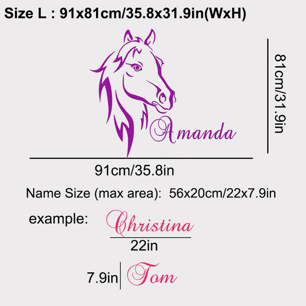 Beautiful Personalized Horse Wall Decal