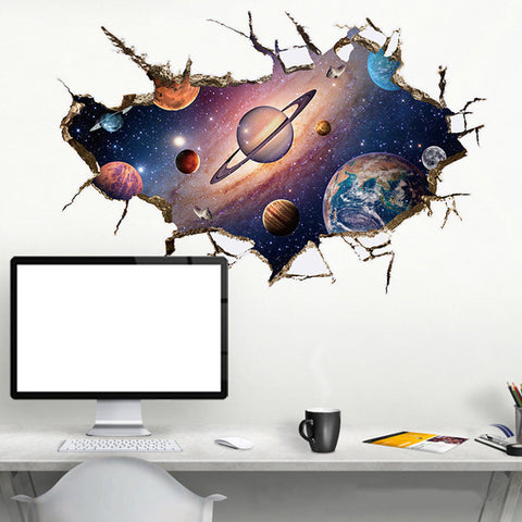 3D Planet Mural Decal