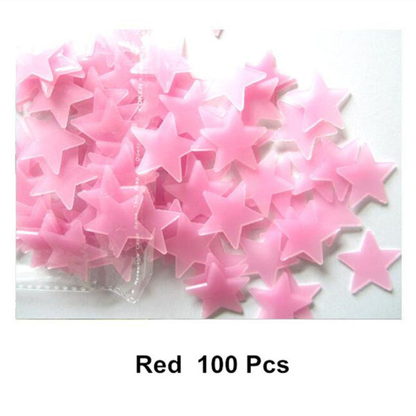 3D Glowing Star Stickers - 100 Pieces - Special Offer