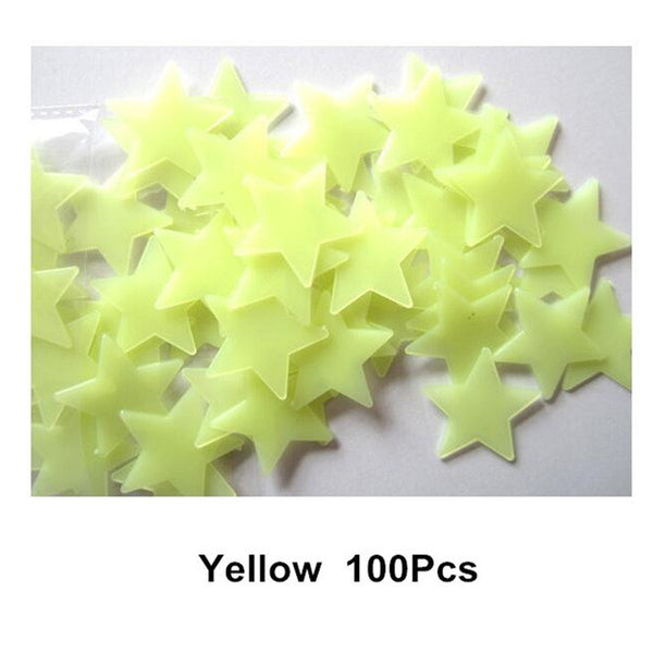 3D Glowing Star Stickers - 100 Pieces - Special Offer