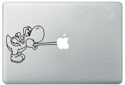 Cool Yoshi Eating Logo MacBook Decal