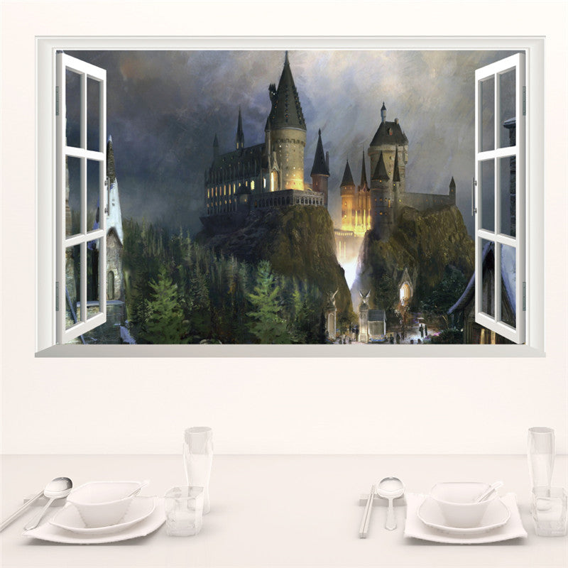 Magic 3D Window Hogwarts Decal