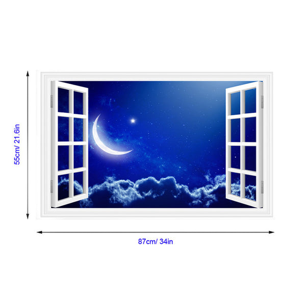3D Outer Space Window Wall Decals