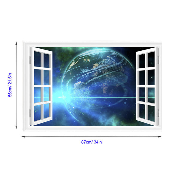 3D Outer Space Window Wall Decals