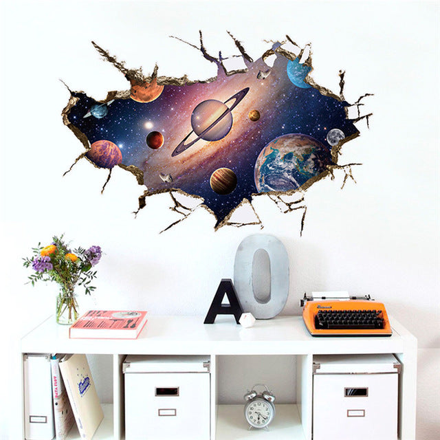 3D Outer Space Planet Wall Decals