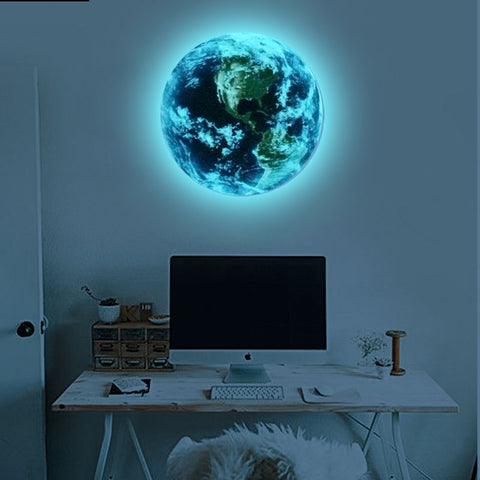 Luminous Blue Earth 3D Wall Decal