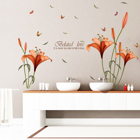 Elegant Lily Flowers Wall Decal