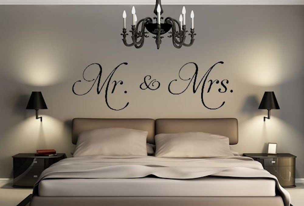 Lovely Mr & Mrs Quote Wall Decal