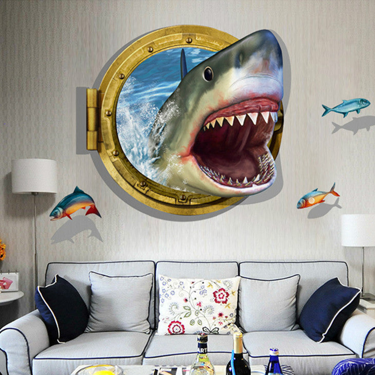 AMAZING 3D SHARK SEA WALL DECAL – EXTREMELY LIMITED