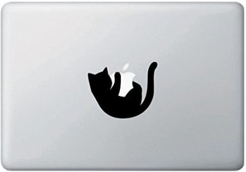 Cat Hugs Logo MacBook Decal