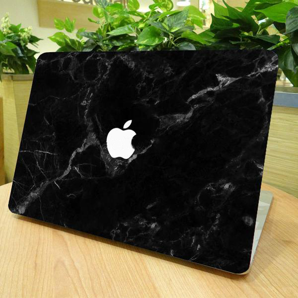 Unique Black Marble Grain Cover Decal For MacBook