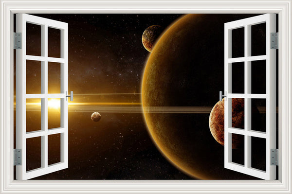 Scenic Outer Space Window View Wall Decals