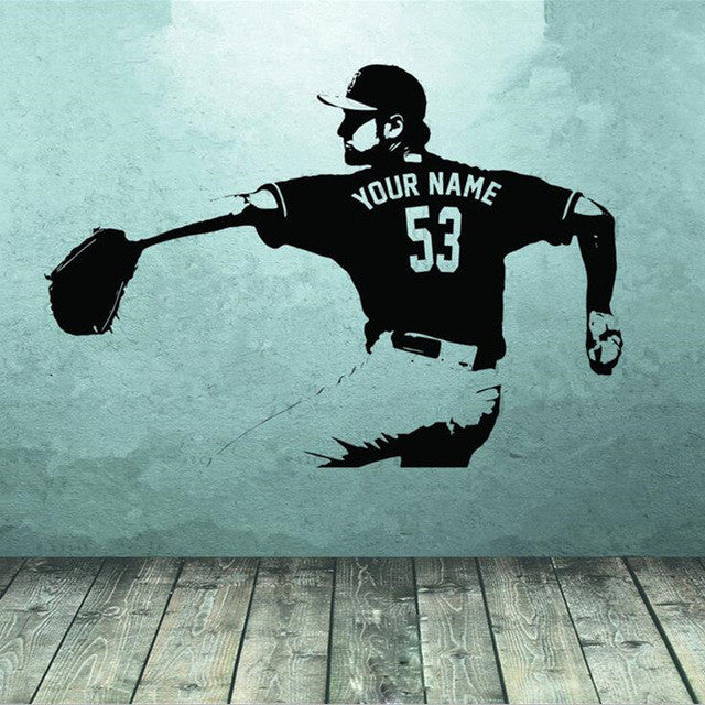 CUSTOM Personalized Baseball Player Wall Decal